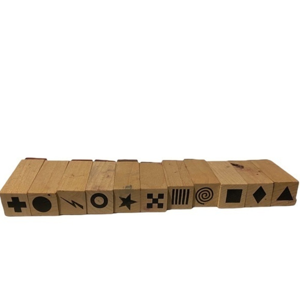 Wood Block Mounted Stamp Sets - Simple Shapes & “To”.